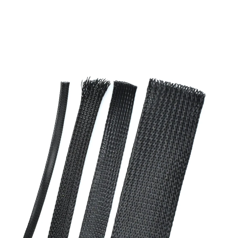 PET Expandable Sleeving for Electrical Cable Management Wire Protecting braided textile accessories 25mm jacquard webbing