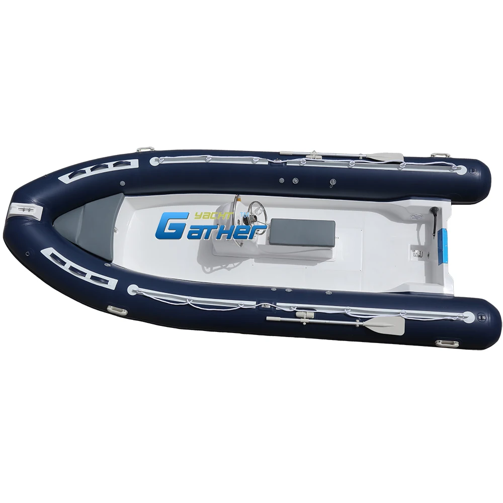17ft Deep V Fiberglass Hull PVC/Hypalon RIB520AN new model Inflatable Boat With jockey seat console for Fishing