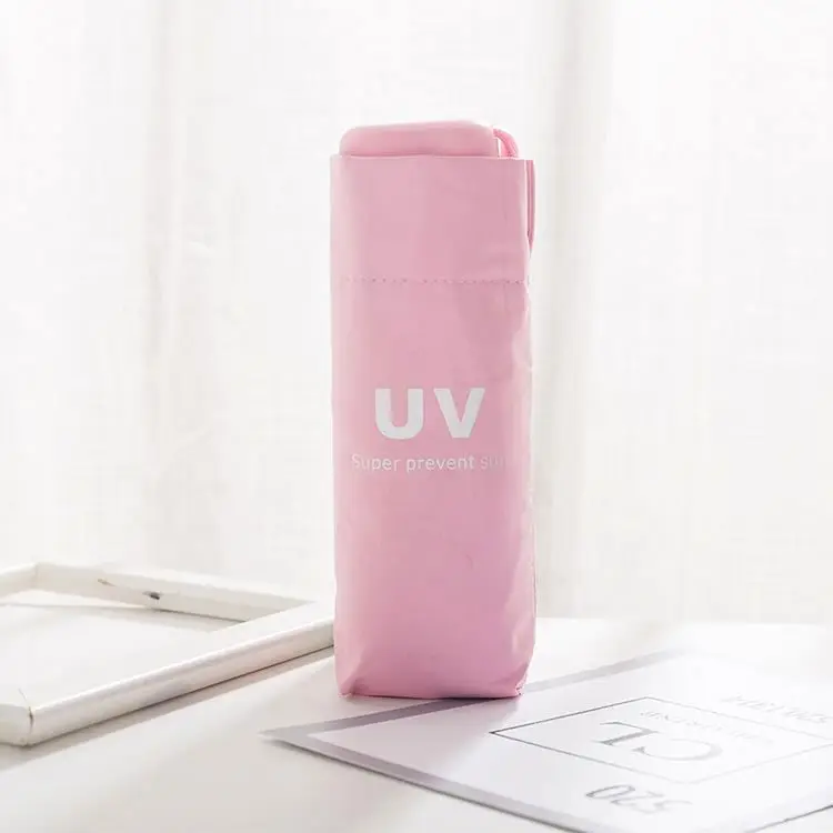 White pink mini uv Japanese capsule umbrella mini portable compact umbrella