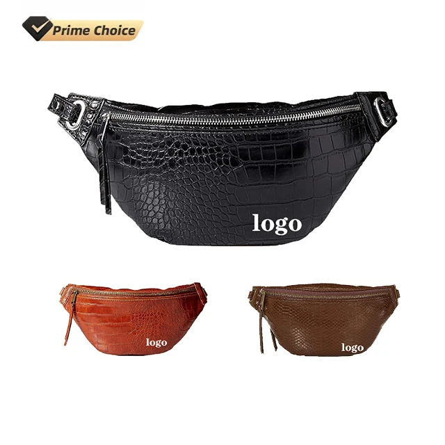 BSCI custom Fashion Girls PU Leather Waterproof Fanny Pack  Women Walking Travel Crossbody Bum Waist Bag