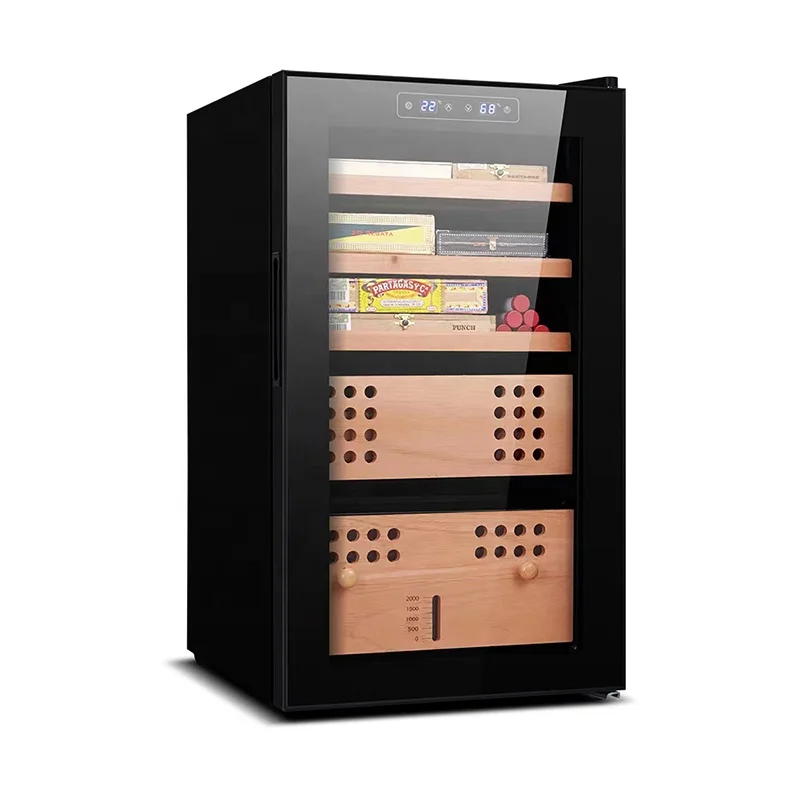 High Quality Automatic Humidity Control Home Cedar Wood Lacquer Humidity Control Wine And Cigar Humidor