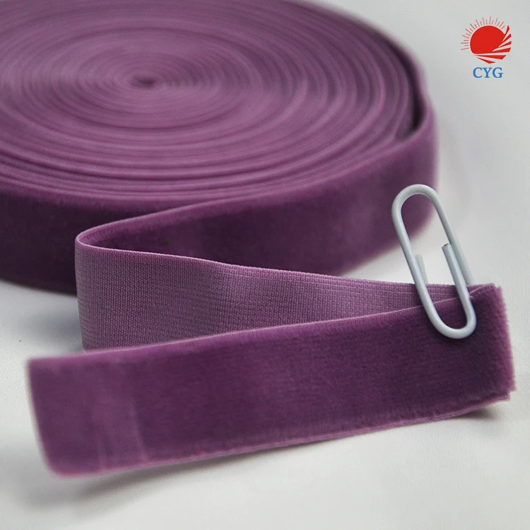 15 mm Wholesale Elastic Velvet Tape/velvet Trim/velvet Ribbon Elastic Velvet Tape