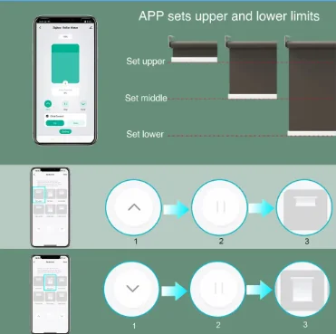 SZMYQ Tuya 0.8Nm ZigBee Rechargeable Lithium Battery Powered  Smart Blinds Motorized Shades  Roller Blind System