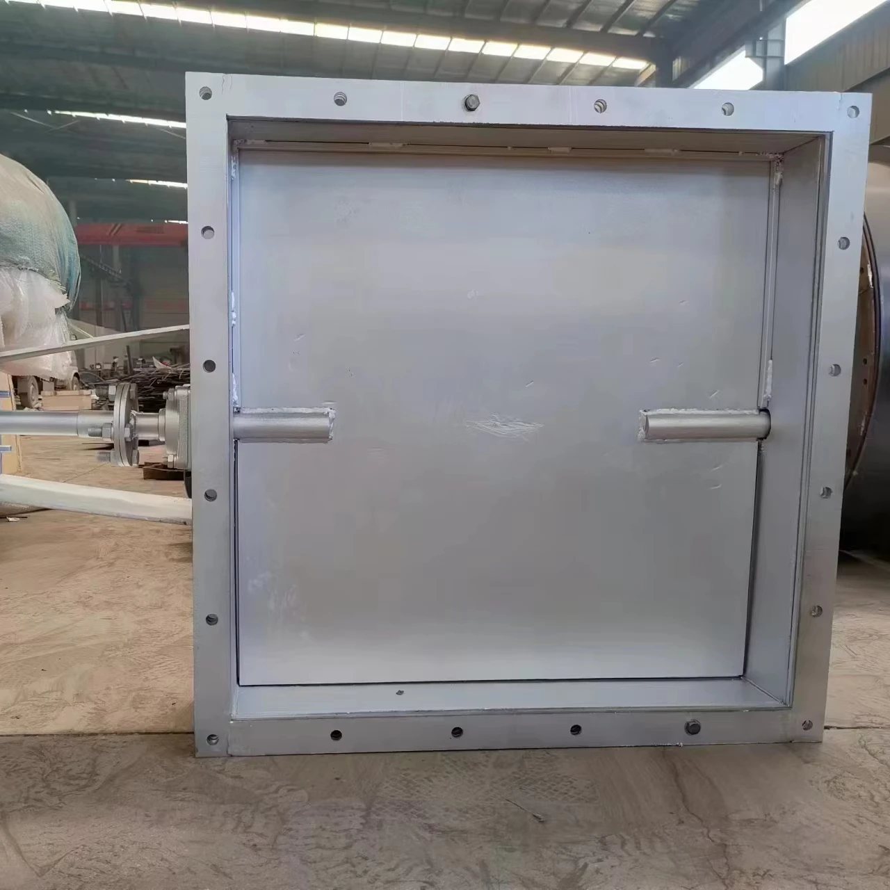 Manual rectangular air valve customized pipeline ventilation carbon steel butterfly valve flap valve