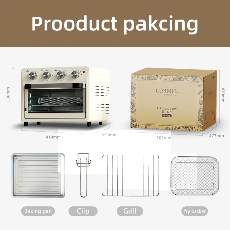 Household Hot sell Large Capacity 23L Bakery Countertop Baking Toaster Oven Electric Pizza Oven