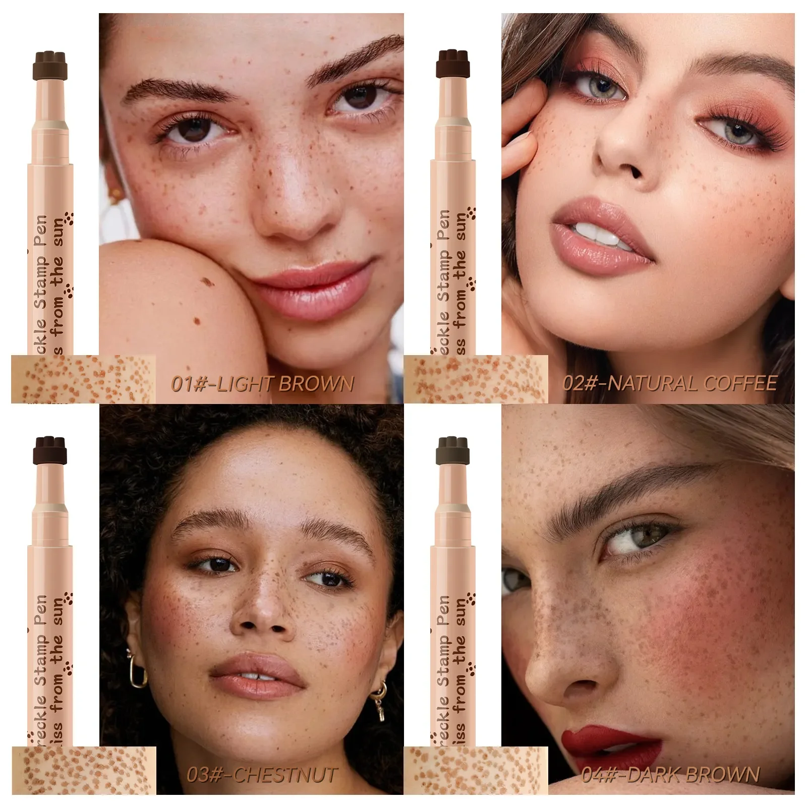 Natural Lifelike Waterproof Longlasting Soft Artificial Dot Sopt freckle stamp pen Liquid Quick Dry Faux mole freckle pen