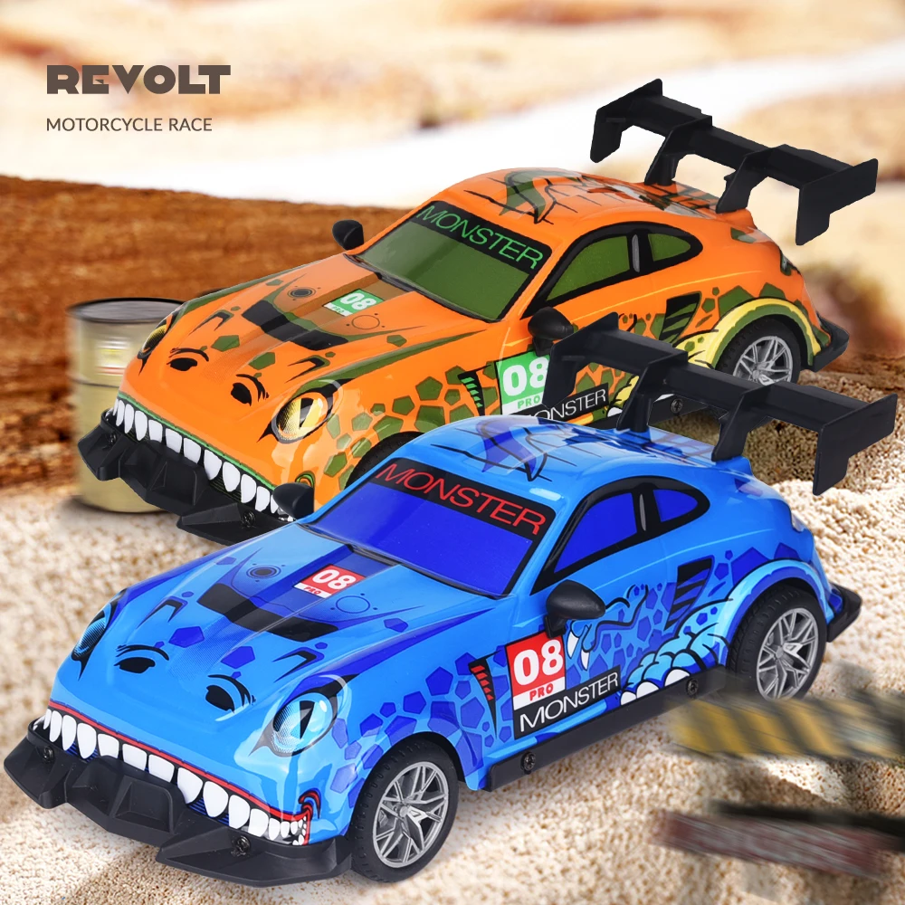 1:16 RC car 4 channels Remote Control Car with LED Lights Flexible Steering Long-Lasting Battery with TRY ME Button