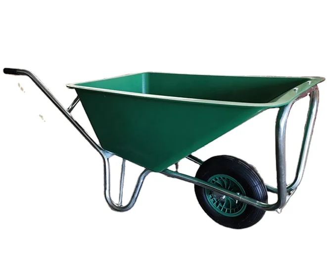 single and double wheels 150L big plastic tray America Europe market wheelbarrow WB1006P
