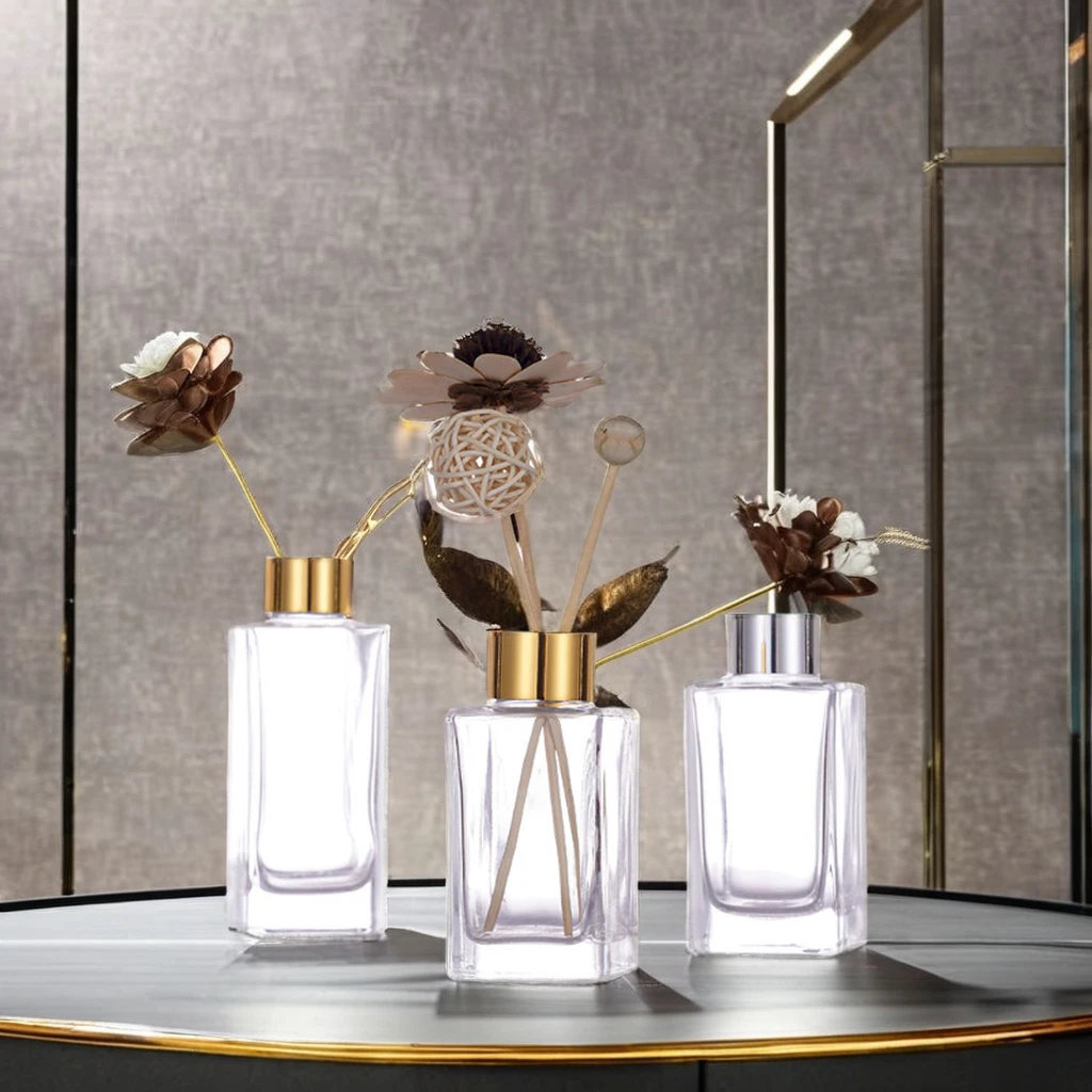 Stock clear 100ml 150ml 250ml screw lid aroma diffuser bottle Reed diffuser aroma fragrance bottle glass
