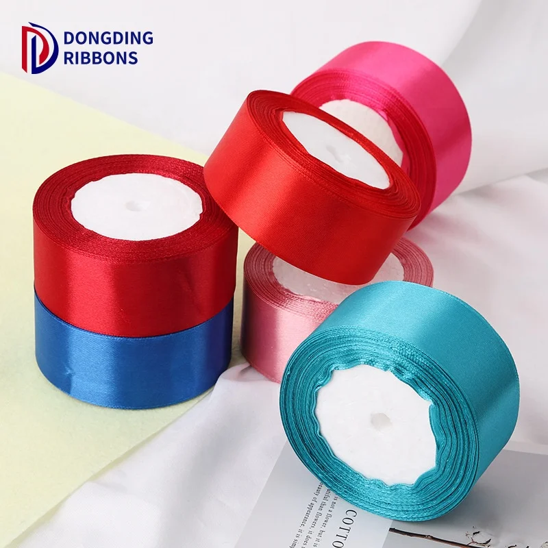 Best Price 25 yards double sided Ribbon Flower1 1/2 inch Silk Satin ribbon 38mm 1.5inch