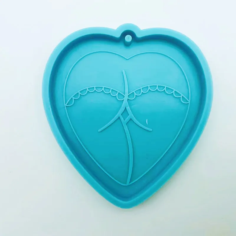 Factory direct new sexy ass shape key chain epoxy DIY shiny silicone mold