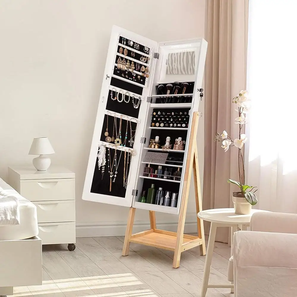 Chinese furniture antique mirrored cabinet for jewelry hardware  Jewelry Cabinet With Storage Shelves Jewelry Armoire