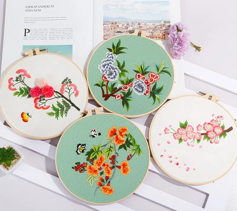 DIY Needlework Stitch Embroidery Kit Custom Easy Embroidery Starter Kit Beginner Adults Embroidery Skills Practice kit