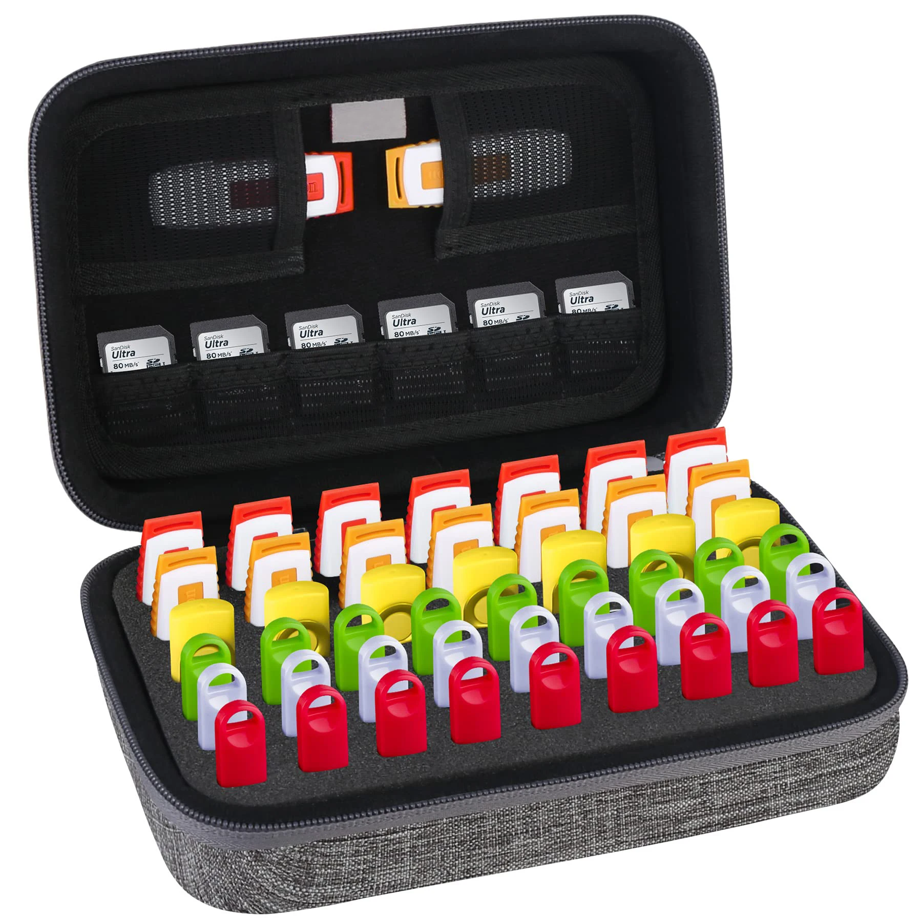 USB Flash Drive Case Organizer SD Cards Thumb Drive Memory Card Holder for  Memory Micro Cards Bag