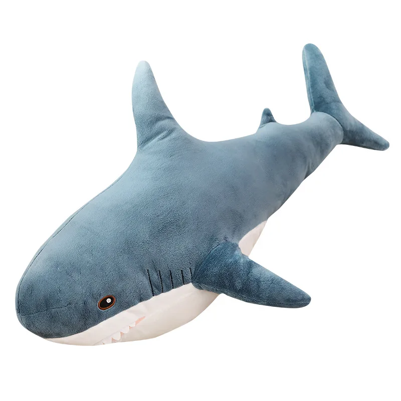 Promotion Gift Customized Stuffed Plush Toy Cute Whale Sleeping Pillow Toy Animal Soft Blue Shark Toy For Kids