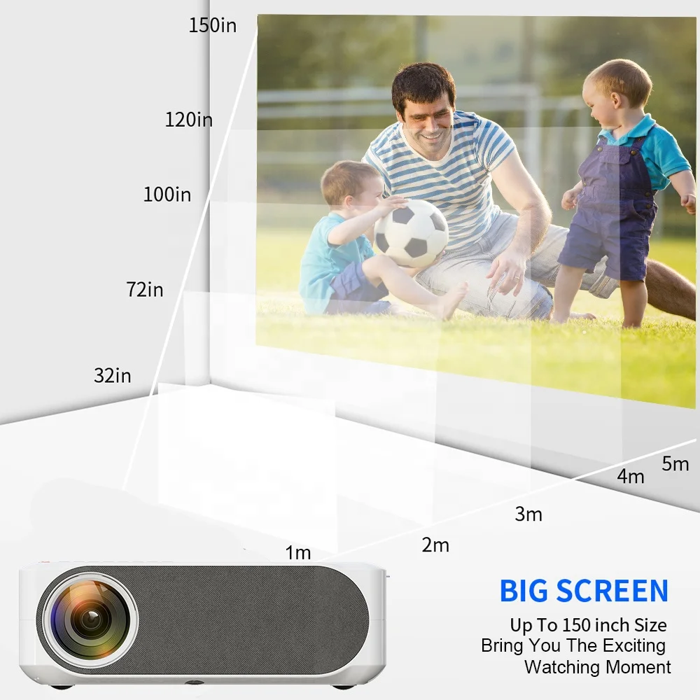 [Hot Selling] New Arrive Multimedia Beamer 4K 300inch 1080P FHD LED LCD Home Theater Projector Office
