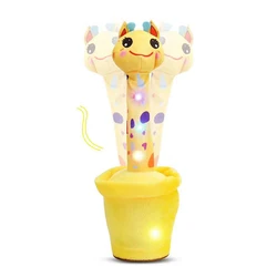 New Style Rechargeable Stuffed Animal with light Walking Singing Dancing  Repeating Electric Plush cute giraffe Toy