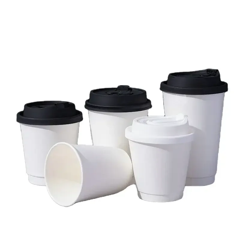 Disposable Double Wall Paper Cup For Hot Drink Custom Logo Accept 8/12/16/20oz Paper Cup For Coffee Cup And Hot Drinks