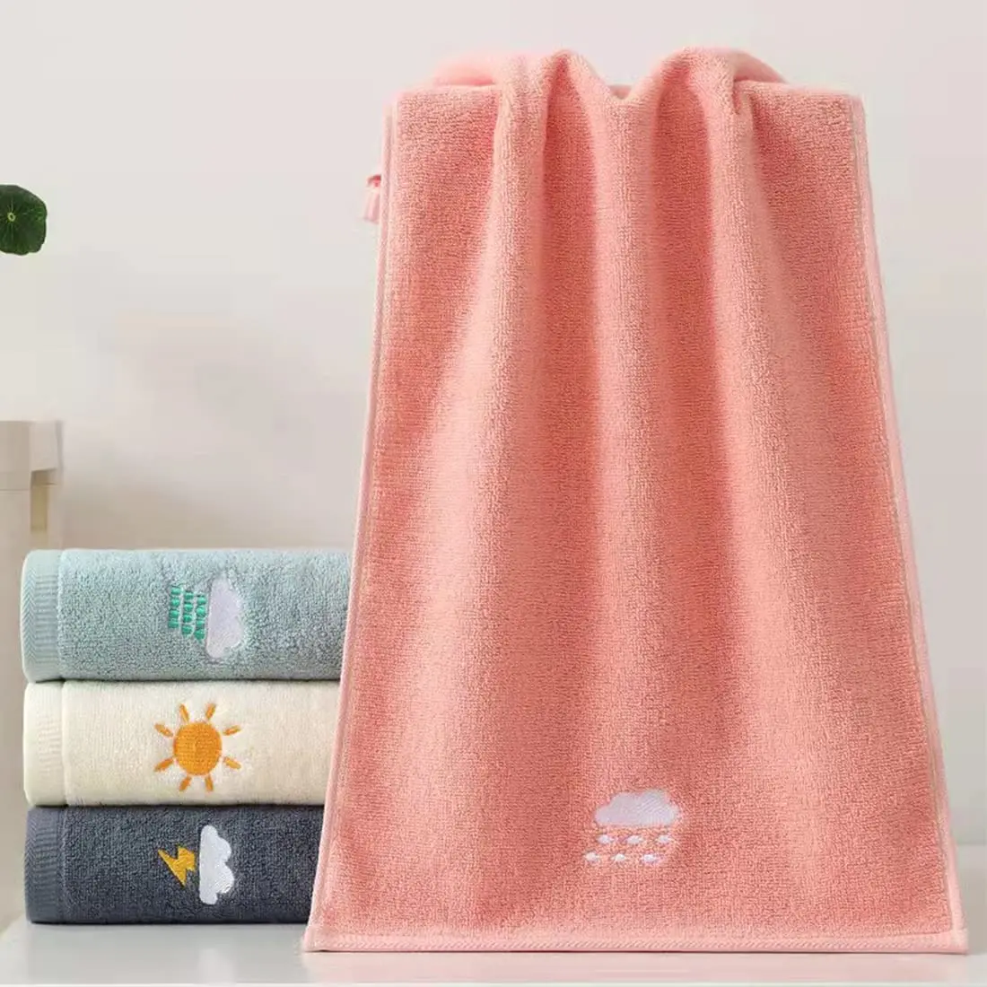 Factory wholesale  100% cotton towel custom Hotel and home cotton bath towel hand towels set soft