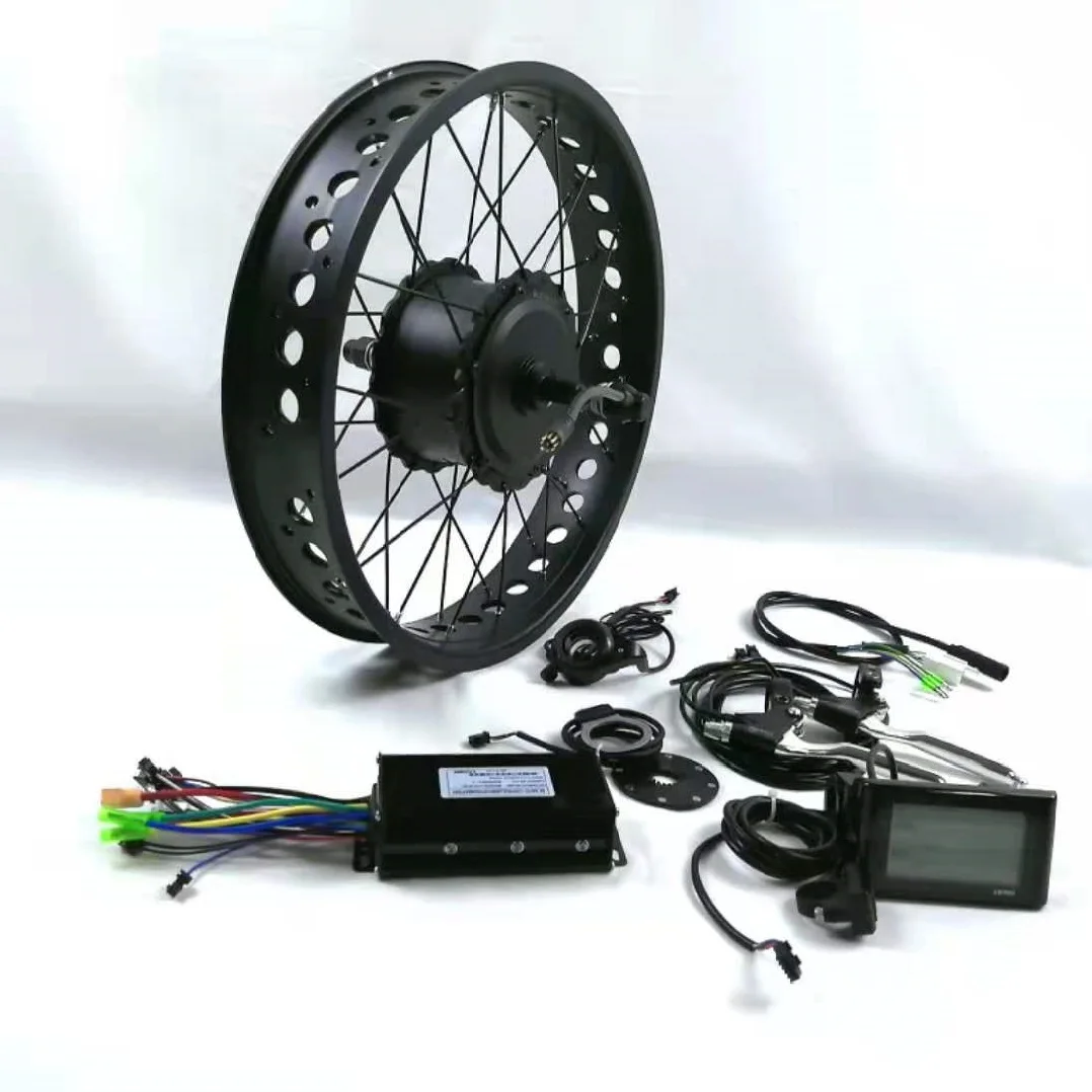 Cheap high quality 20 inch 26 inch 48v 750w geared hub motor snow fat tire electric bike conversion kit