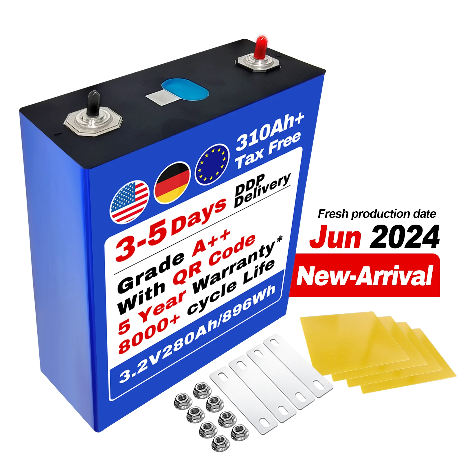 LF280K MB30 MB31 280Ah 306Ah 314Ah lifepo4 cell 3.2V Prismatic lifepo4 battery 330Ah lifepo4 for 51.2V 48V Lithium ion battery