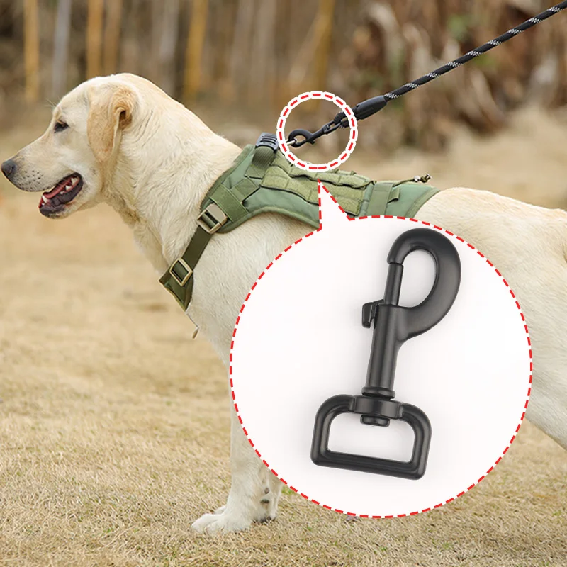 Heavy Duty Eye Bolt Snap Hook 25 mm Glossy Black Swivel Clasp Dog Horse Lead Hook 1 Inch Metal Swivel Snap Hook for Dog Leash