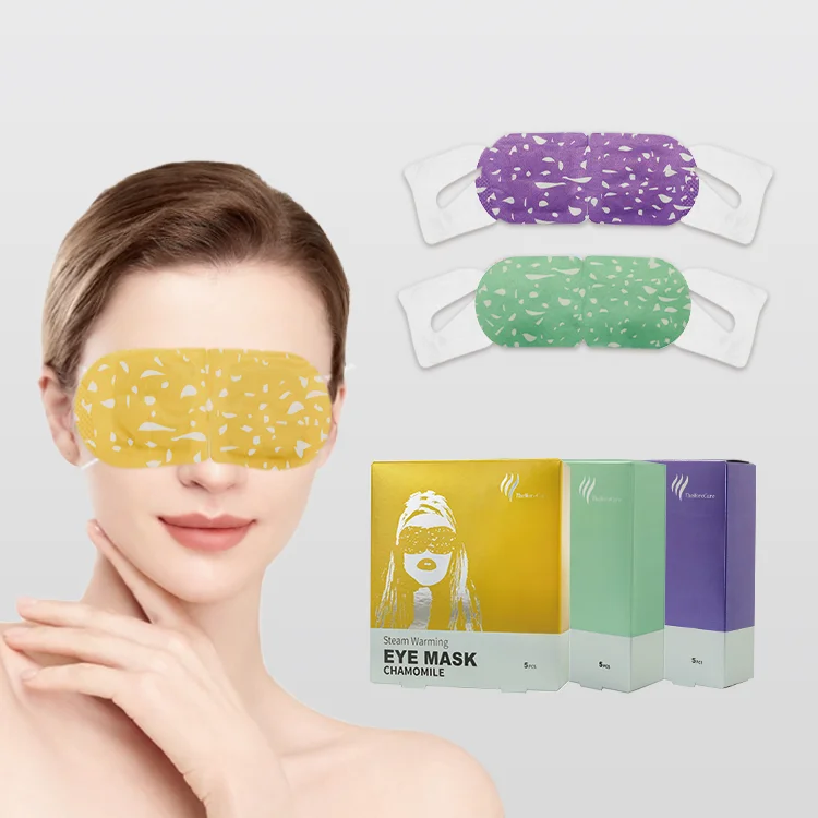 Custom Hot Heating Eye Steam Mask Disposable Sleeping Hot Steam Eyemask for dry eye and eye fatigue