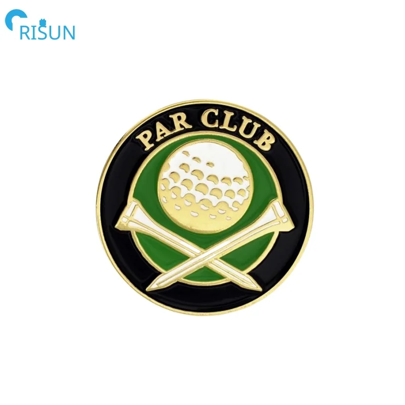 Custom Souvenir Metal Sports Golf Clubs Brooch Badges Lapel Pins for Hat