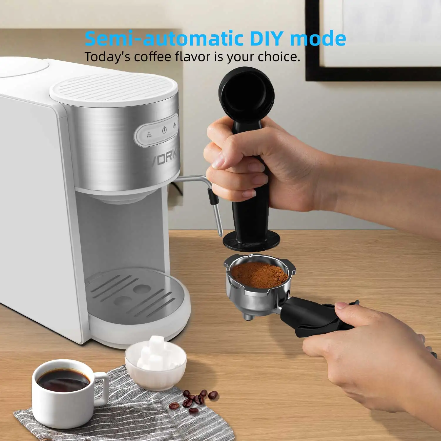 Espresso Coffee Maker Machine with ULKA pump, 15 Bar or 20bar, Semi-automatic, Efficient Thermblock Heating System