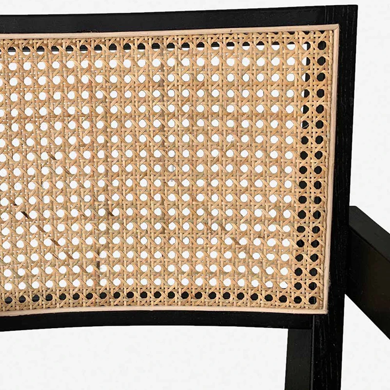 Mrs Woods Factory  Design Black Rattan Indoor Dining Chairs Living Room Furniture Chair Luxury Modern Armchair