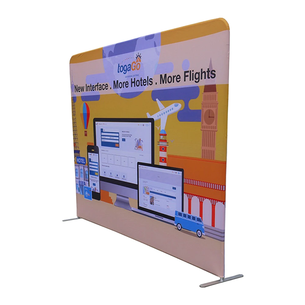 FEAMONT Custom Logo Photo Booth Backdrop Aluminium Knitted Fabric Display Frames for Promotion Other Trade Show Equipment