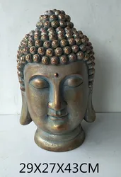 Garden ornaments bronze big MGO resin buddha head statue outdoor indoor buddha head sculpture Feng Shui decoration