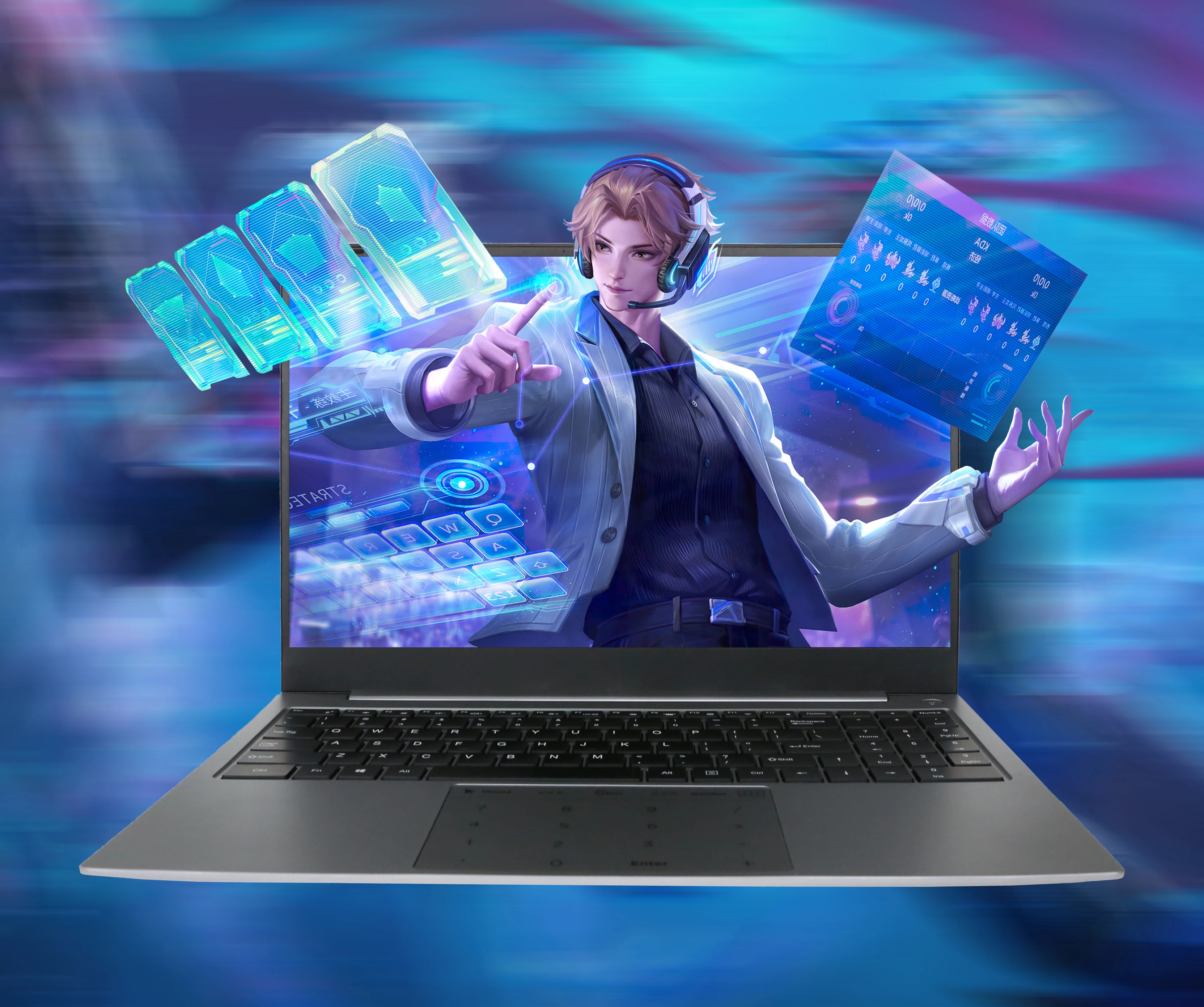 New Design Laptop 15.6 Inch Win 10 / Win 11 With Digital Touchpad Intel Celeron 5205U Metal With Backlit Keyboard For Business