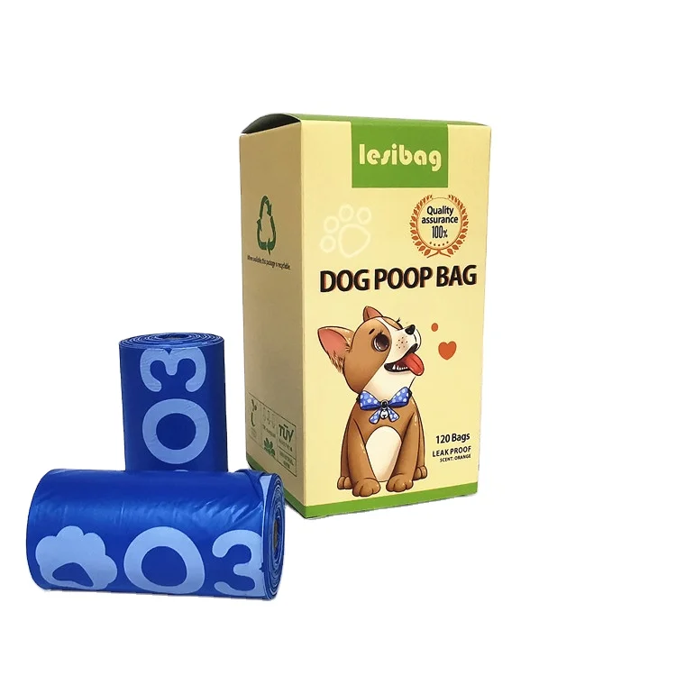 100% Compostable Biodegradable Quality Pet Poop Cornstarch Made No Leaking Pet Waste Bag High Quality Biodegradable Dog Poop Bag