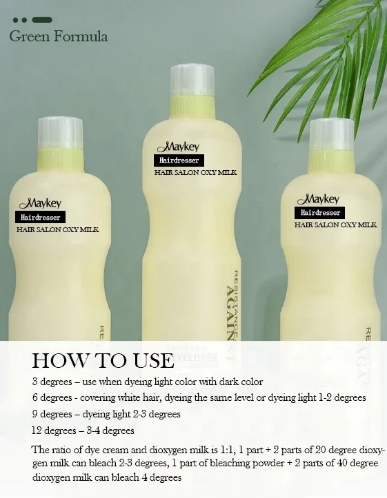 Factory Low Price Wholesale High Quality 3% 6% 9% 12%Oxidizing Hair Color Developer Cream Hair Salon OXY Milk