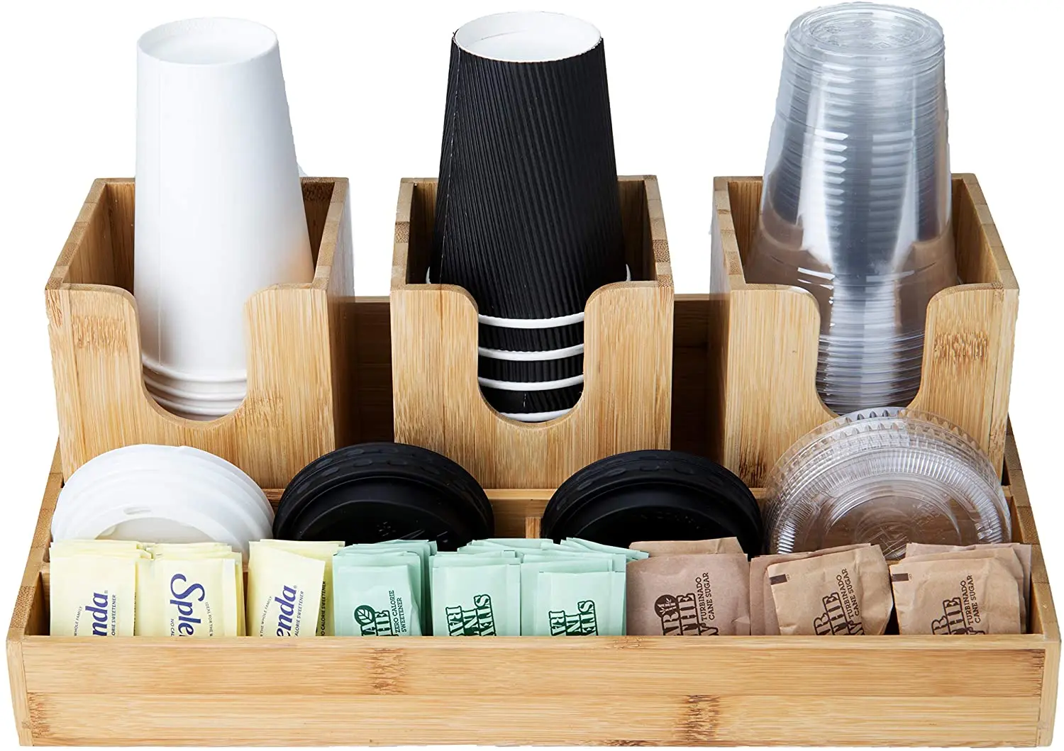 Bamboo Table Top Organizer Counter Table Bamboo Coffee Desk Organizer