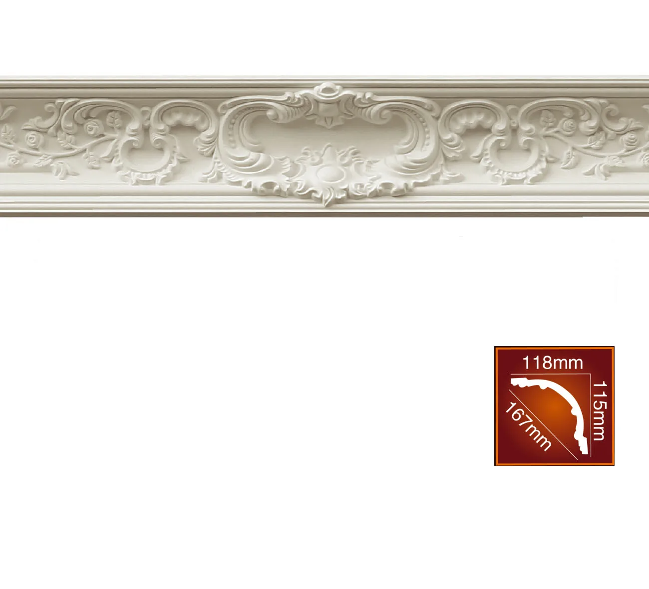 Polyurethane ceiling cornice molding promotion can be customized 245x30x35cm white elegant PU cornice