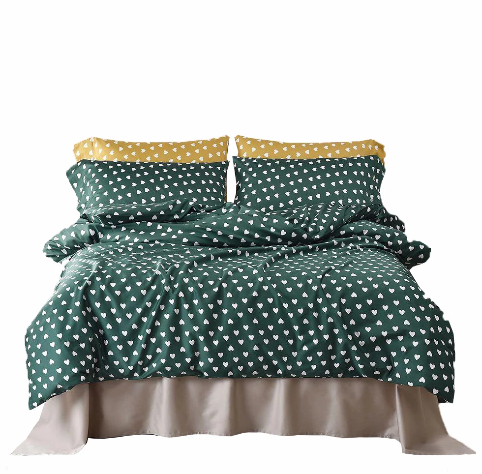 
Super hot sale 100% cotton 60s sateen heart design city fashion art style luxury bedding sets bed linen 