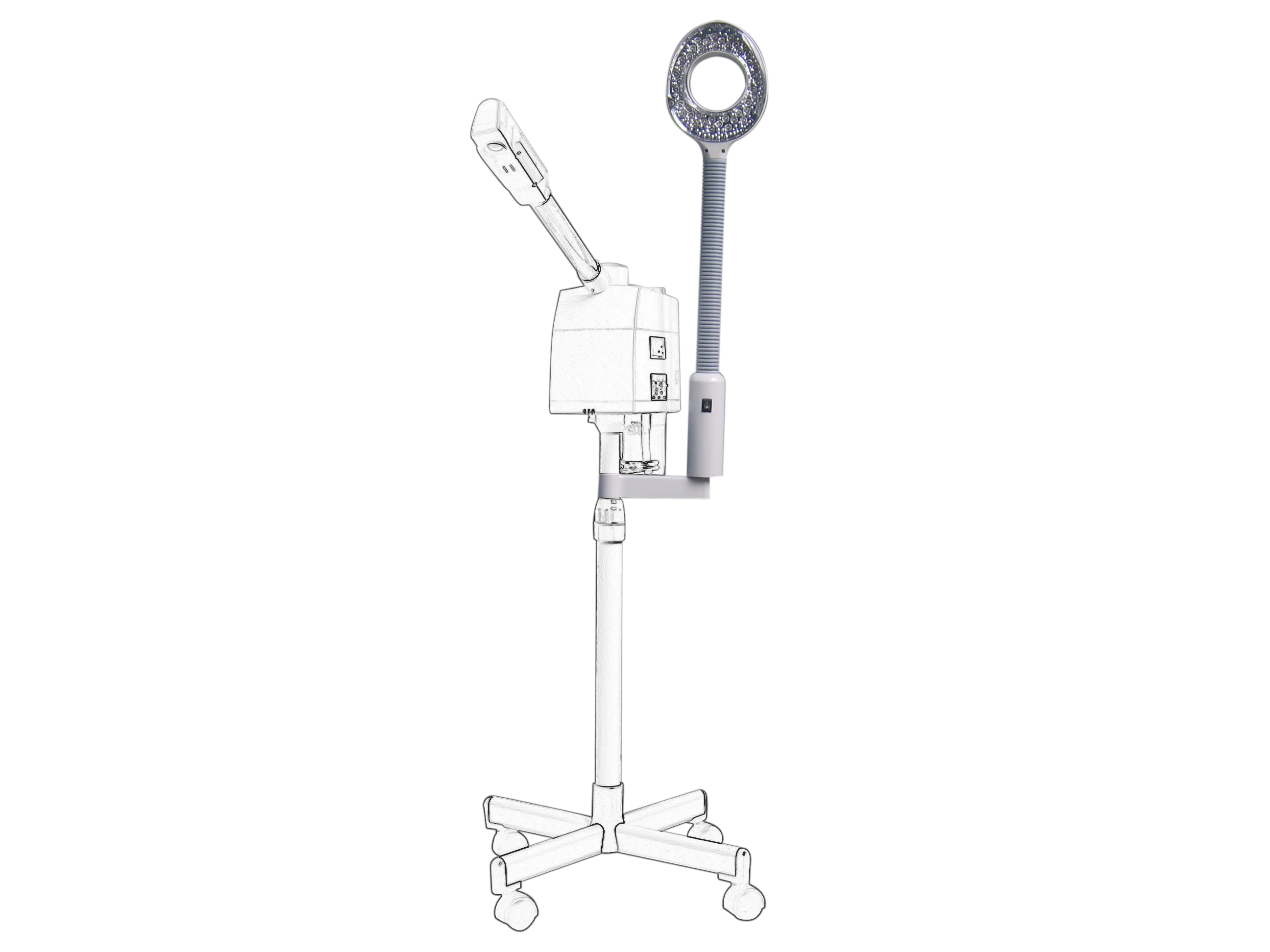 TODOM DT-709  beauty equipment salon using 3X 5X LED desktop cheap magnifying glass lamp