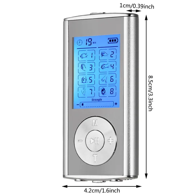 
Rechargeable Mini Personal Nerve Muscle Stimulation EMS Electronic Puls Massager Digital Therapy TENS Unit Machine Pain Relief 