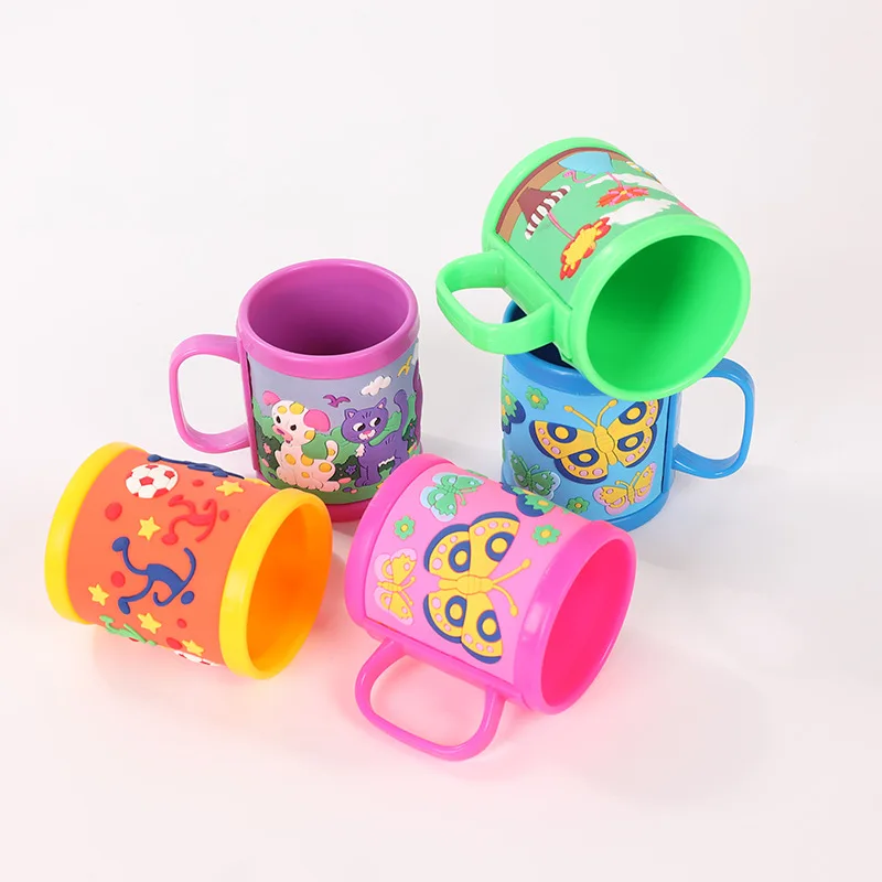 Funny Logo Plastic Christmas 3D Soft Pvc Kids Plastic Mugs