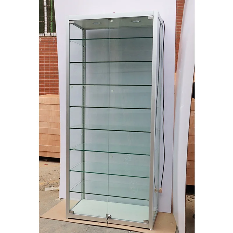 Phone Mobile Shop Showcase Tempering Glass Display Cabinet With Lock Commercial Glass Cabinet For Living Room Showcase