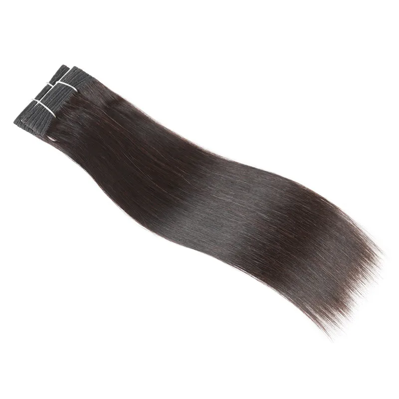 Wholesale 6 to 30 inch smooth remy human hair extension weave bundles natural bone straight wave double drawn virgin human hair