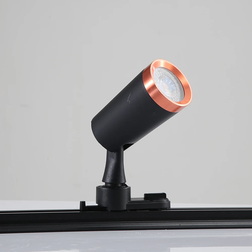 2021 popular design high quality GU10 rail spotlight black commercial track light