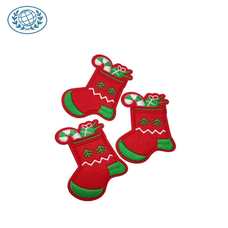 Patch Manufacture  Direct Custom Embroidery Uniform Patch Metallic Thread Embroidered Christmas patch