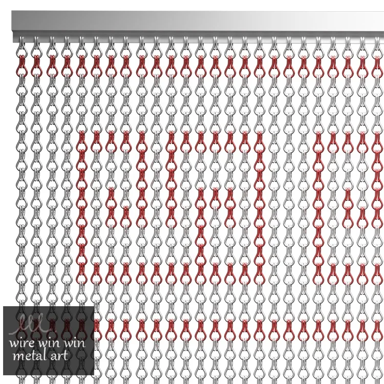 Decorative Room Dividers Aluminium Chain Link Curtain Fly Screen