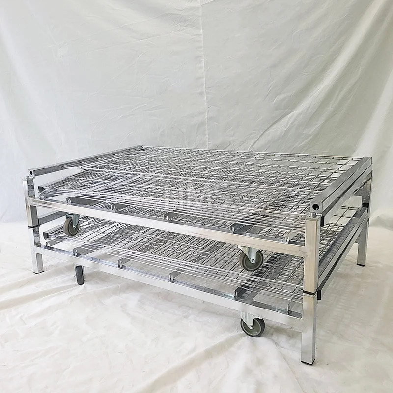 Chrome wire promotion table folding metal supermarket promotional cage