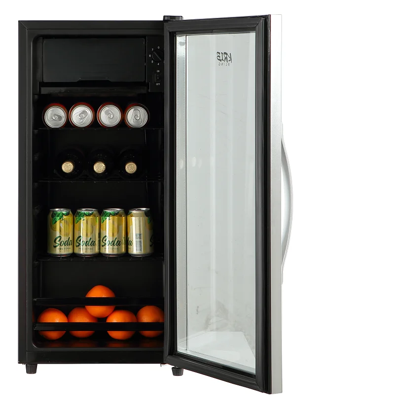 SL-55 Extra Handle CB 1% free spare parts single transparent glass door wine cooler with thermostat