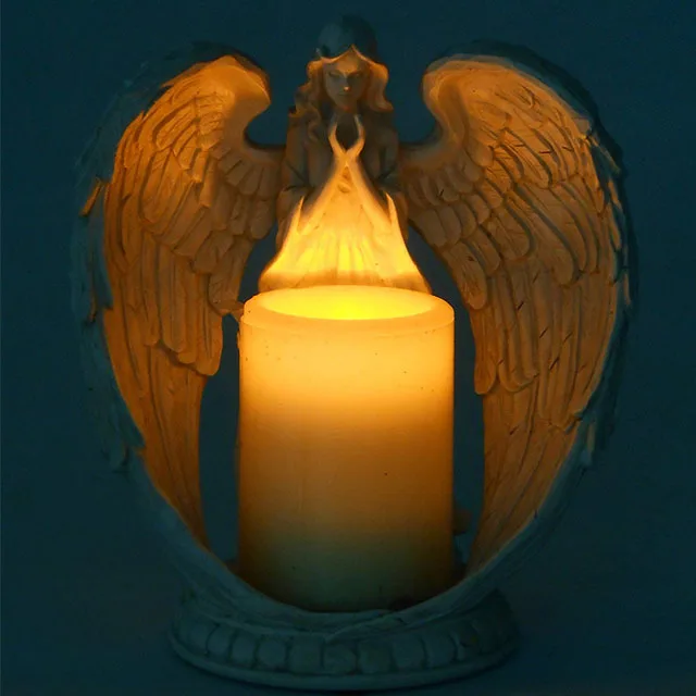  Безпламенный подсвечник Angel домашний Декор для дома и улицы белый 9