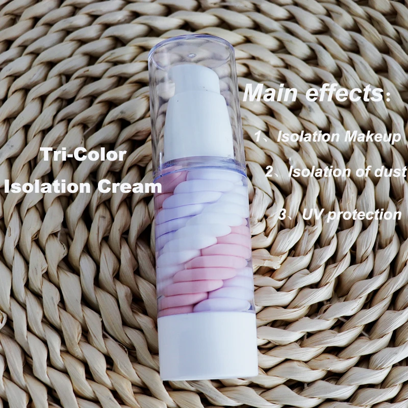 Natural organic facial care tricolor brightening isolation color makeup lasting whitening and rejuvenating face cream